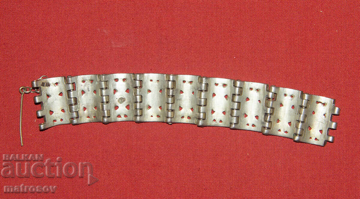 Стара традиционна сребърна гривна накит - 5