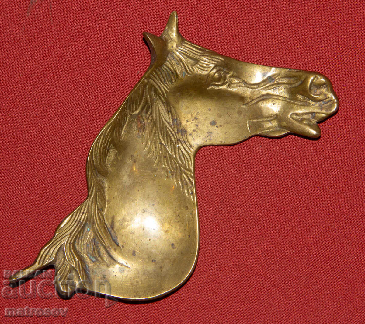 Аукцион Стара месингова купа декорация конска глава