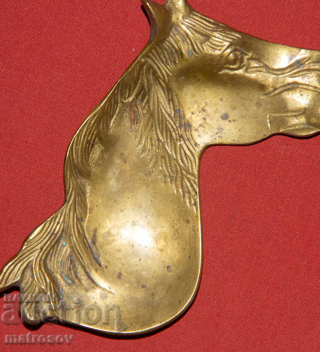 Стара месингова купа декорация конска глава - 5