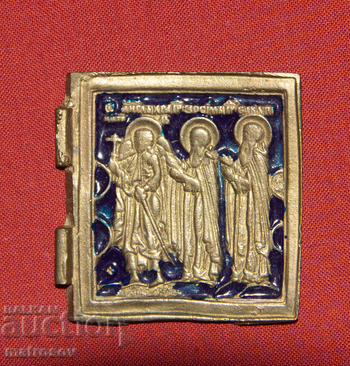 Доставка на Малка Руска икона бронз / емайл Доставка на Малка Руска икона бронз / емайл