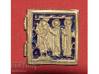 Mica Icoană Rusă bronz / email