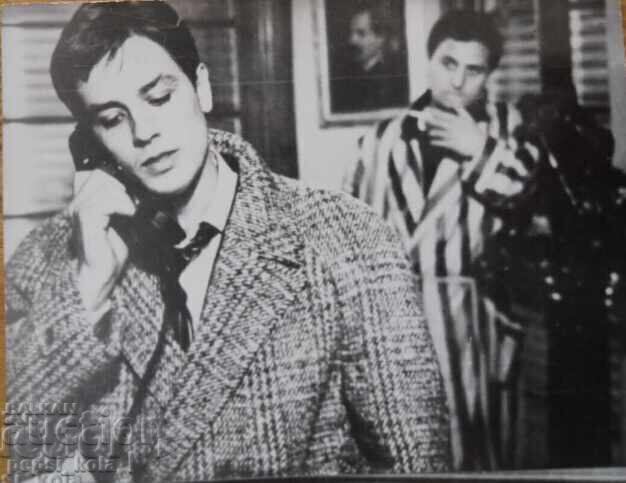 Old small postcard - Alain Delon