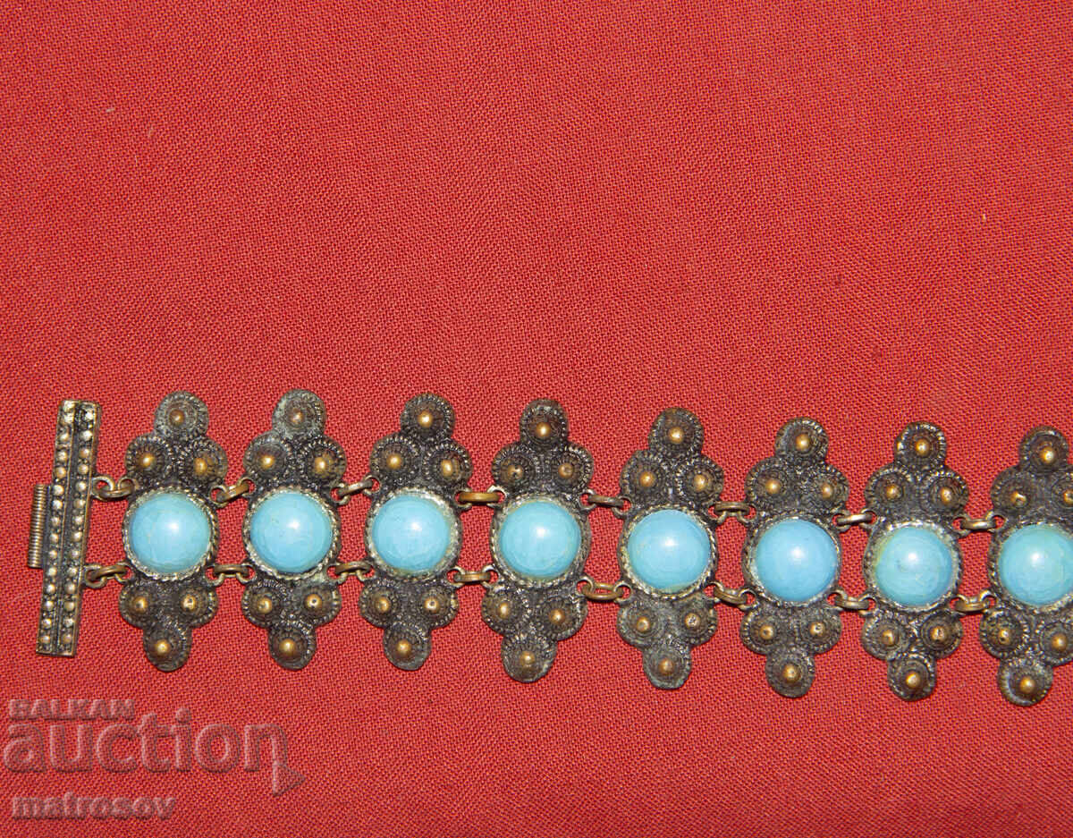 Стара традиционна гривна накит бронз - 5