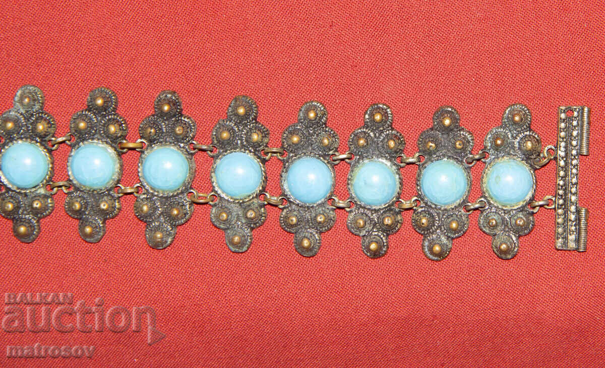 Стара традиционна гривна накит бронз - 6