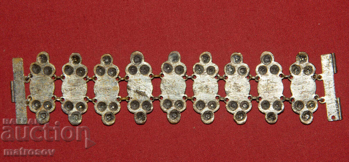 Стара традиционна гривна накит бронз - 7