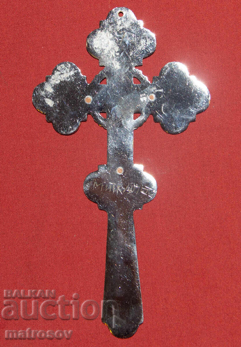 Metal cross with brass details, cross, crucifix - 5