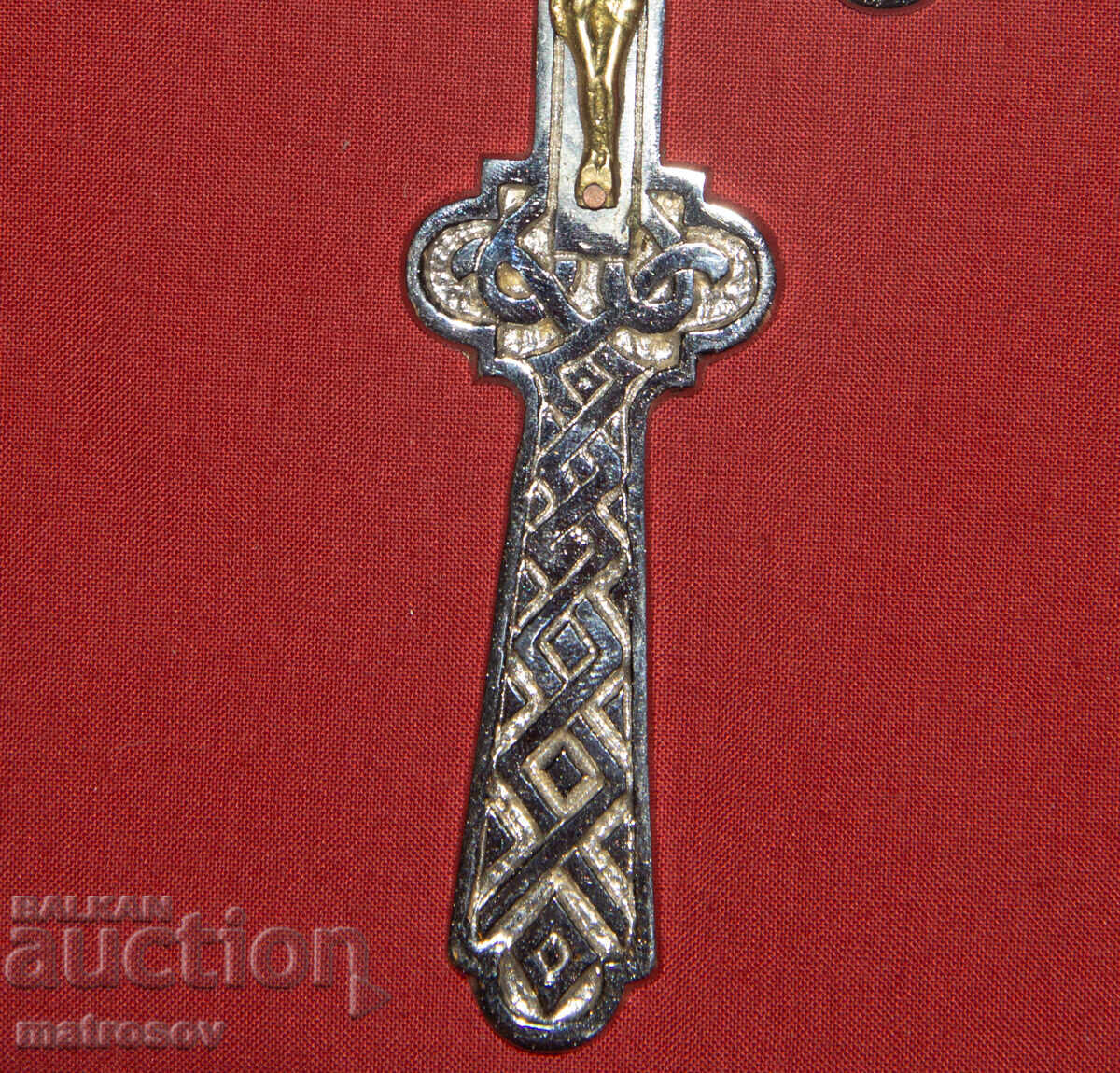 Metal cross with brass details, cross, crucifix - 6