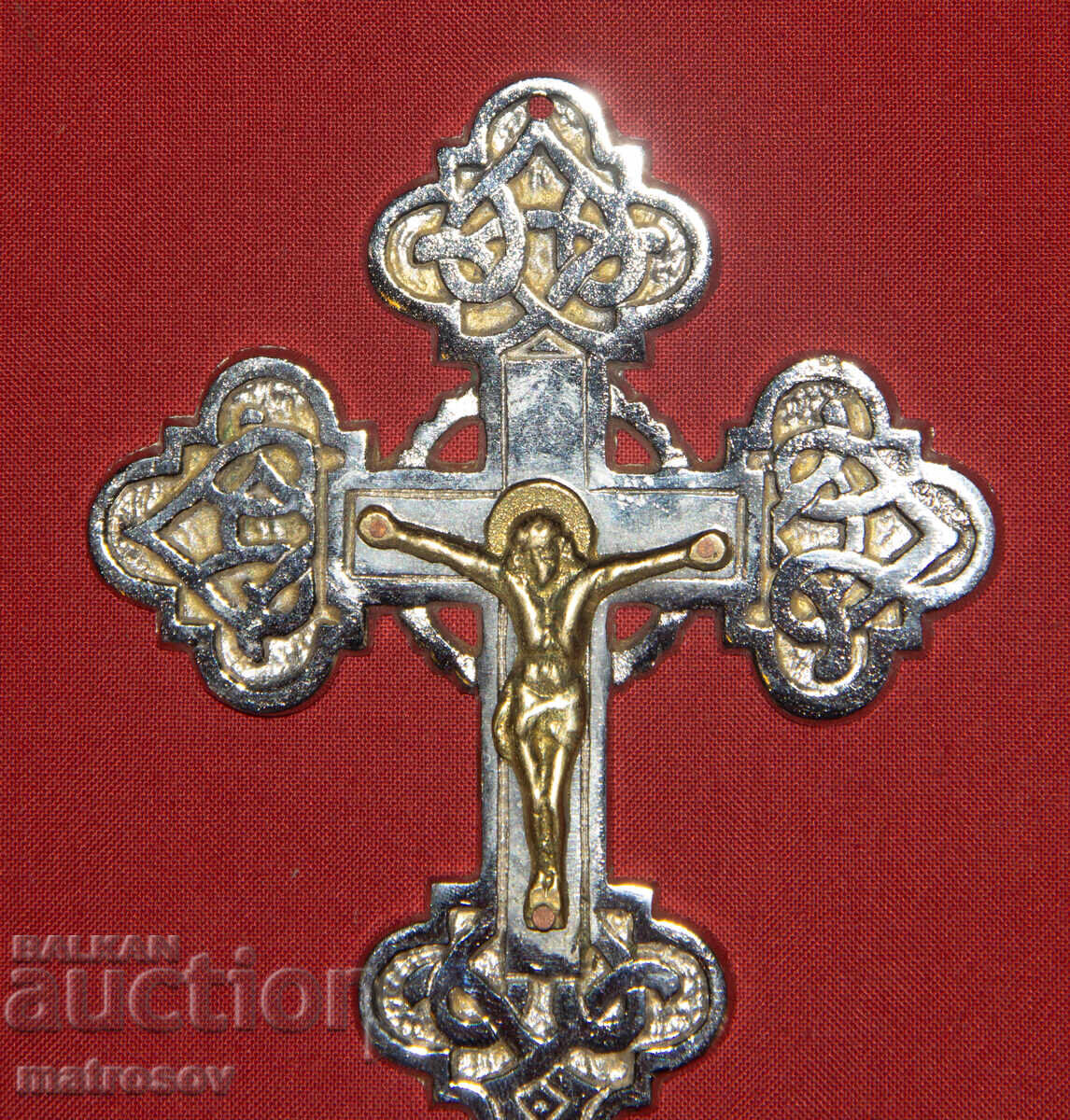 Metal cross with brass details, cross, crucifix - 7