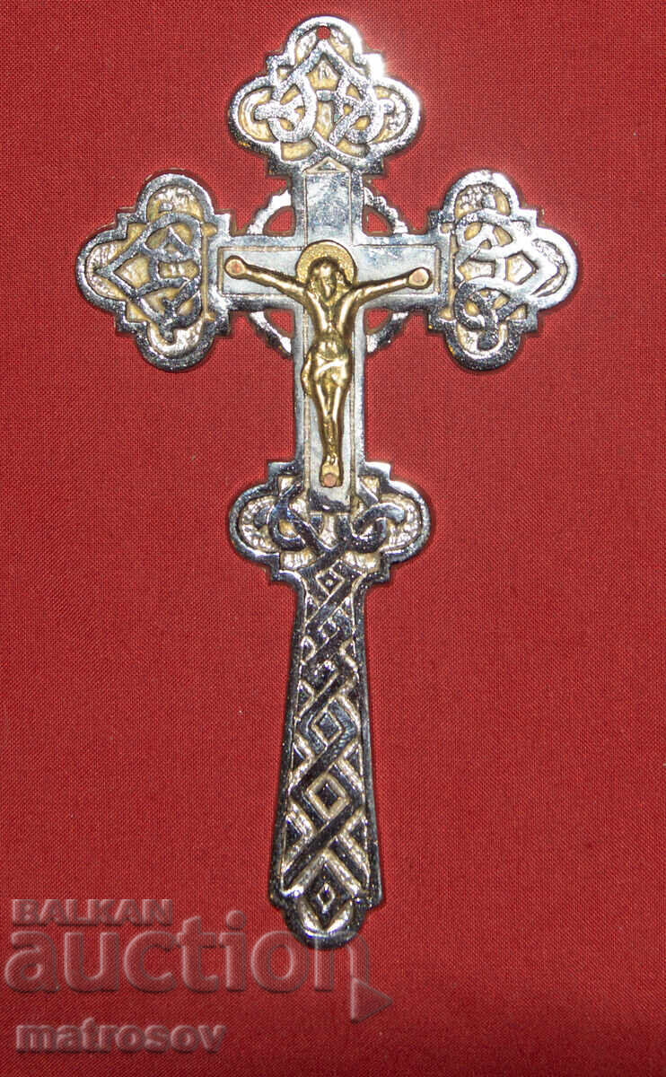 Metal cross with brass details, cross, crucifix