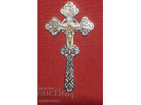 Cruce metalică cu detalii din alamă, cruce, crucifix