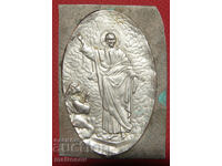 Vechi basorelief metalic, aplicație Iisus Hristos binecuvântând