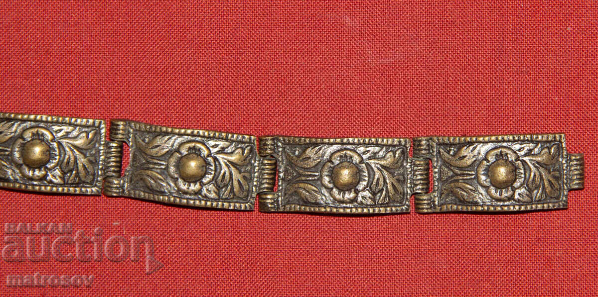 Стара традиционна гривна накит сребро / бронз - 5