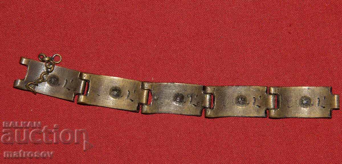 Стара традиционна гривна накит сребро / бронз - 6