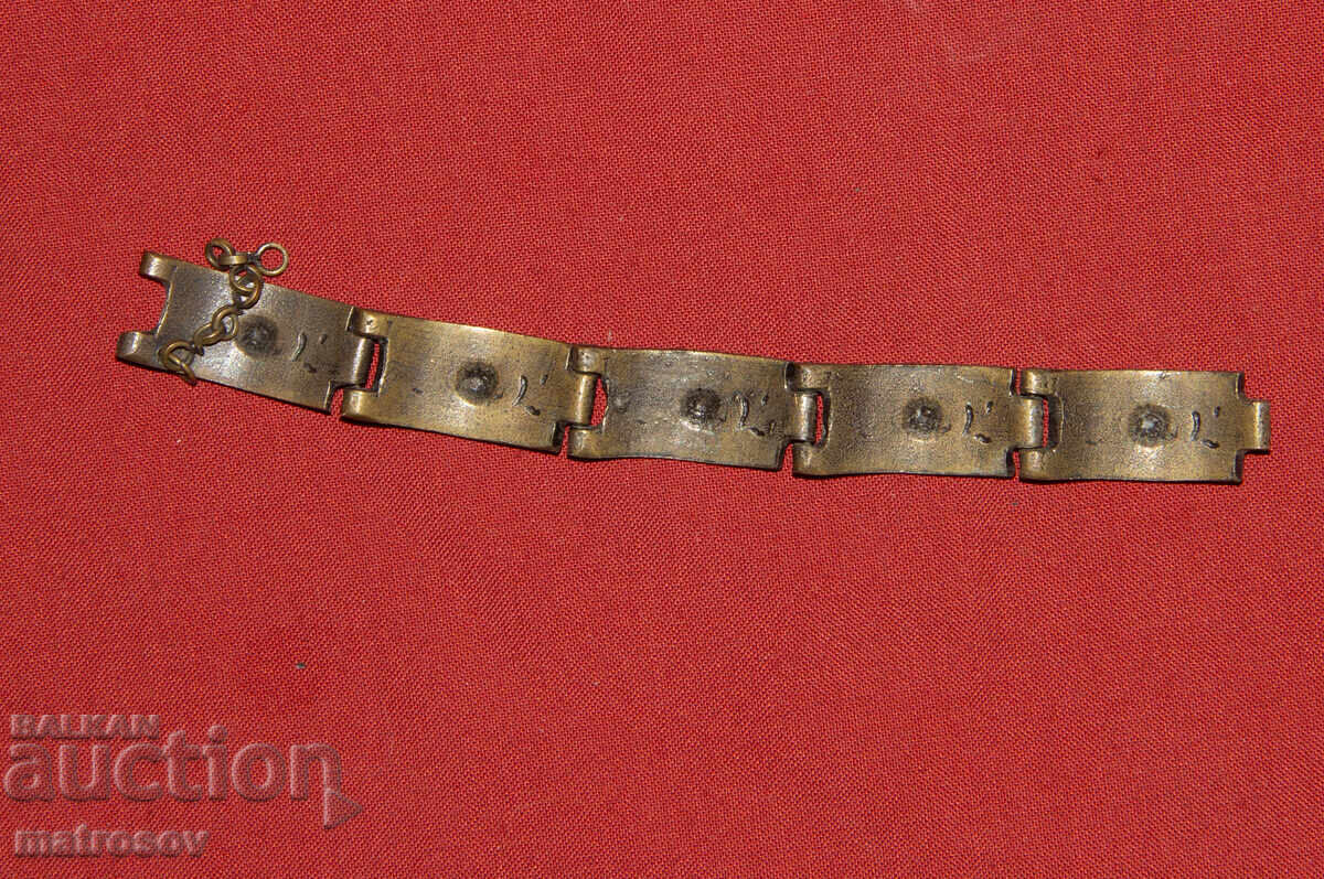 Стара традиционна гривна накит сребро / бронз - 7