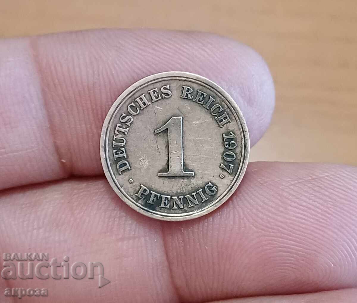 1 πφέννιγκ Γερμανίας 1907/Ε