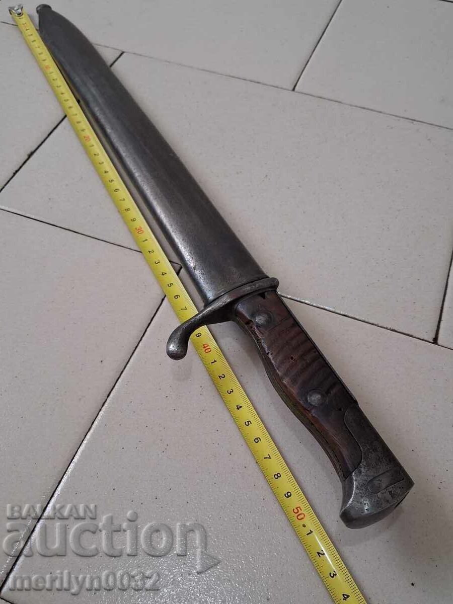 Baionetă germană teșitoare pușcă Mauser S98/05 Cuțit de măcelar teacă - 5