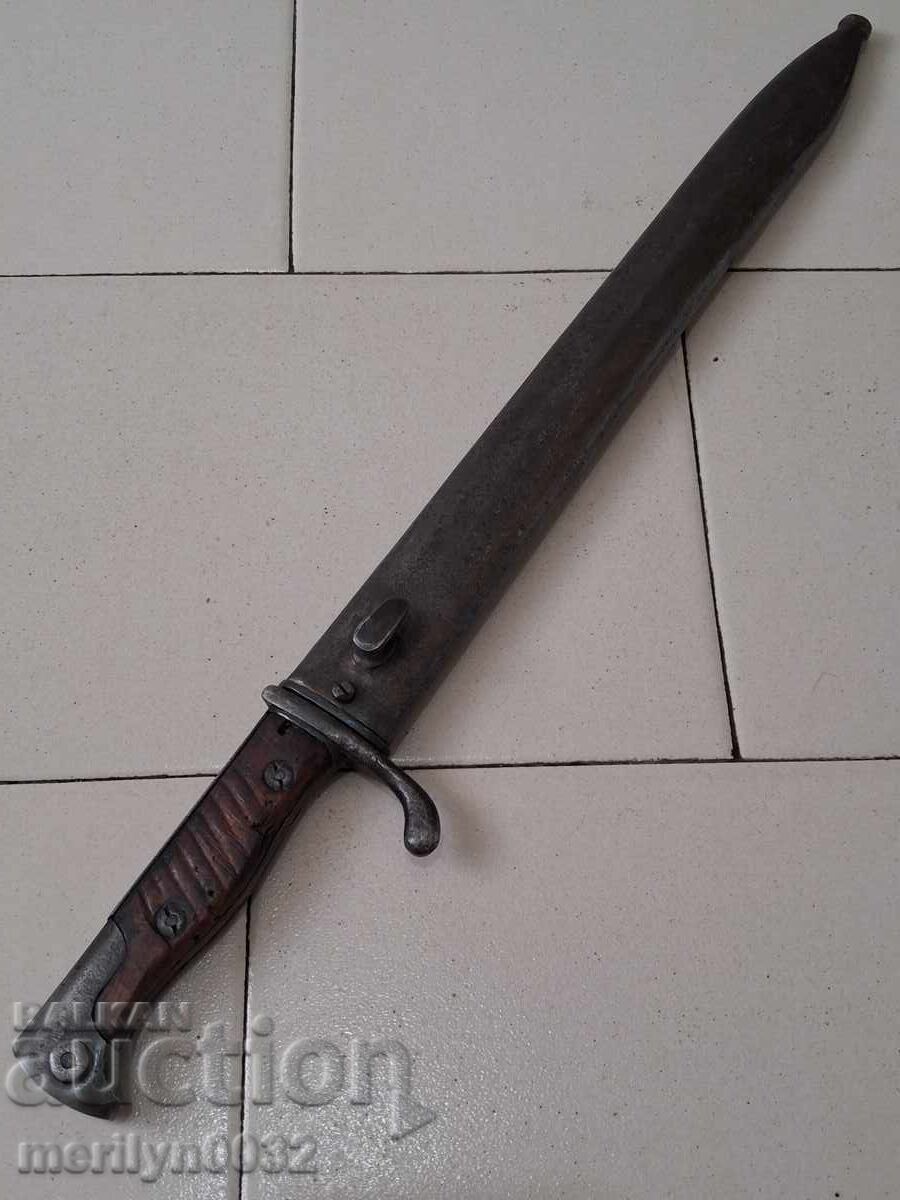 Baionetă germană teșitoare pușcă Mauser S98/05 Cuțit de măcelar teacă - 6