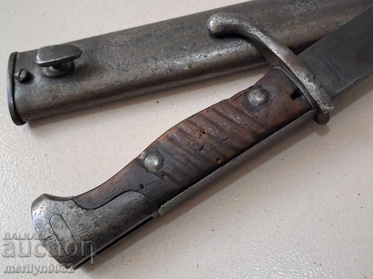 Baionetă germană teșitoare pușcă Mauser S98/05 Cuțit de măcelar teacă - 7