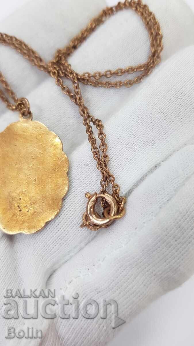 Σπάνιο μενταγιόν με ζωγραφιστό σμάλτο - 19ος αιώνας - Ευρώπη - 5