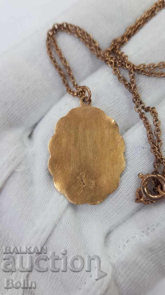 Σπάνιο μενταγιόν με ζωγραφιστό σμάλτο - 19ος αιώνας - Ευρώπη - 6