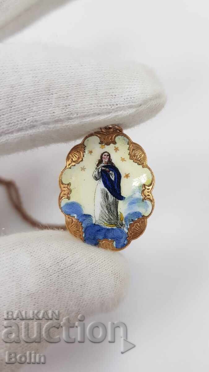 Σπάνιο μενταγιόν με ζωγραφιστό σμάλτο - 19ος αιώνας - Ευρώπη - 7