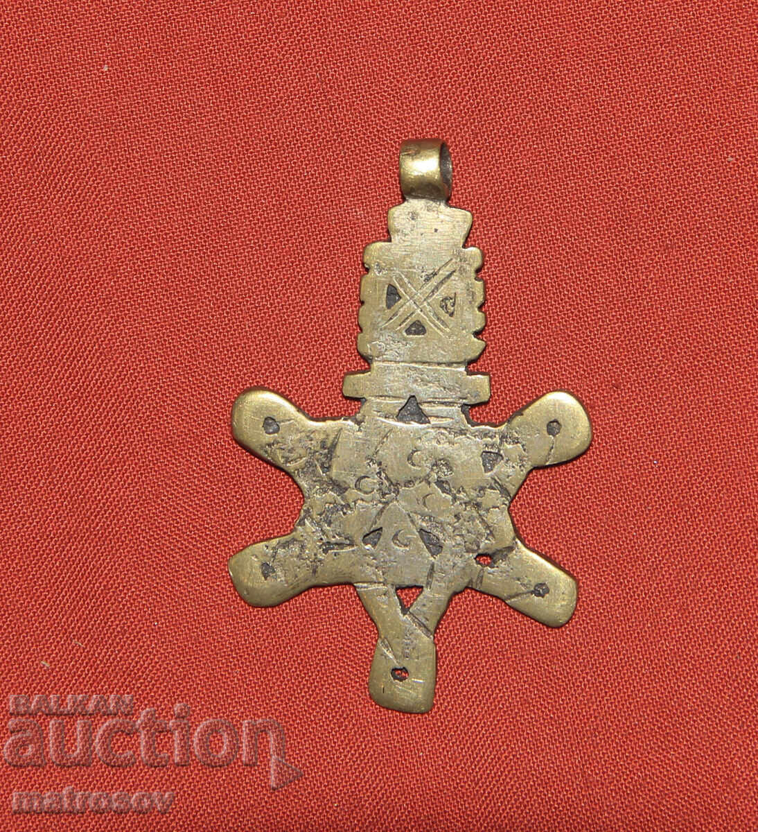 Medalion vechi etiopian lucrat manual, steaua lui David - 6