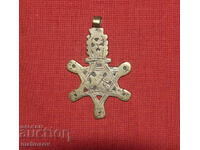 Medalion vechi etiopian lucrat manual, steaua lui David