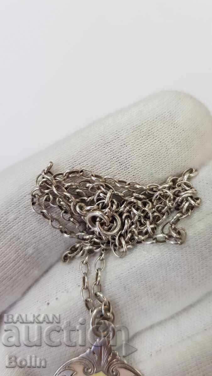 Rare Silver Pendant with Virgin Mary and Jesus Christ with Enamel - 6