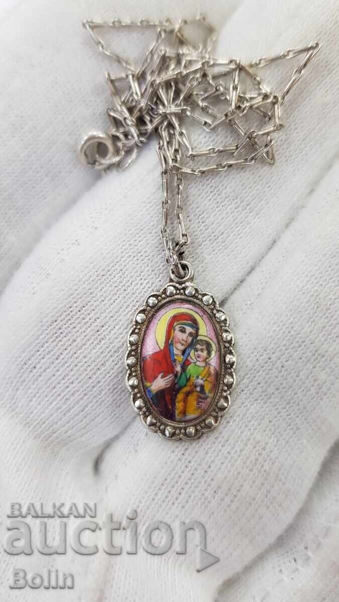 Rare silver pendant with painted enamel, 19th-20th century with price 170.00 BGN | € 86.92