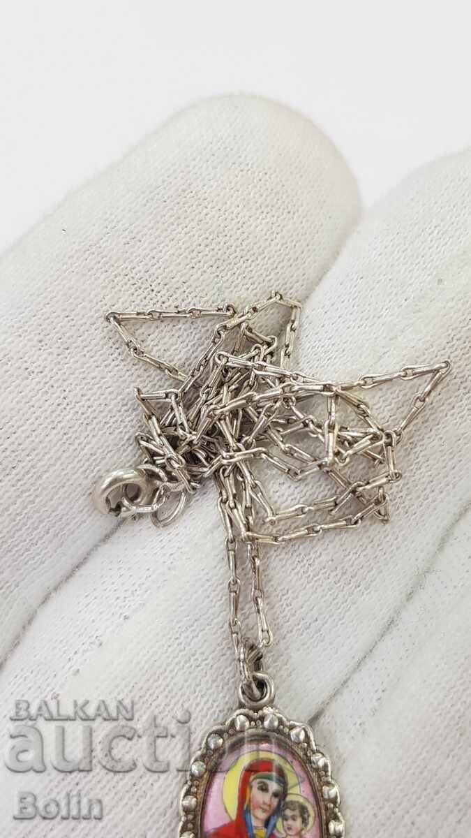 Auction  Rare silver pendant with painted enamel, 19th-20th century