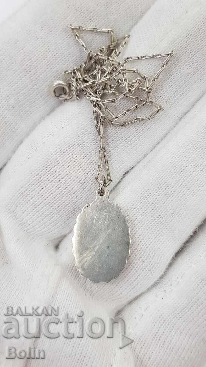 Delivery of Rare silver pendant with painted enamel, 19th-20th century