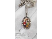 Σπάνιο ασημένιο μενταγιόν με ζωγραφιστό σμαλτο 19-20ος αιώνας