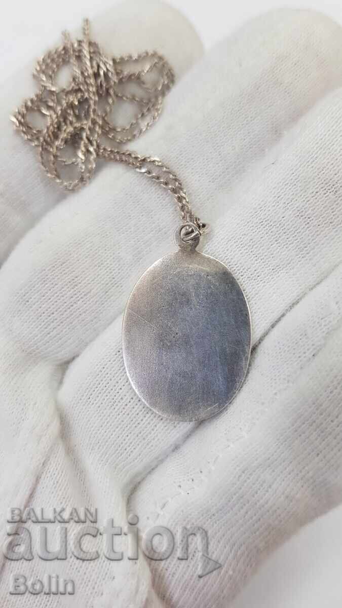 Beautiful silver pendant with the Virgin Mary, early 20th century - 5