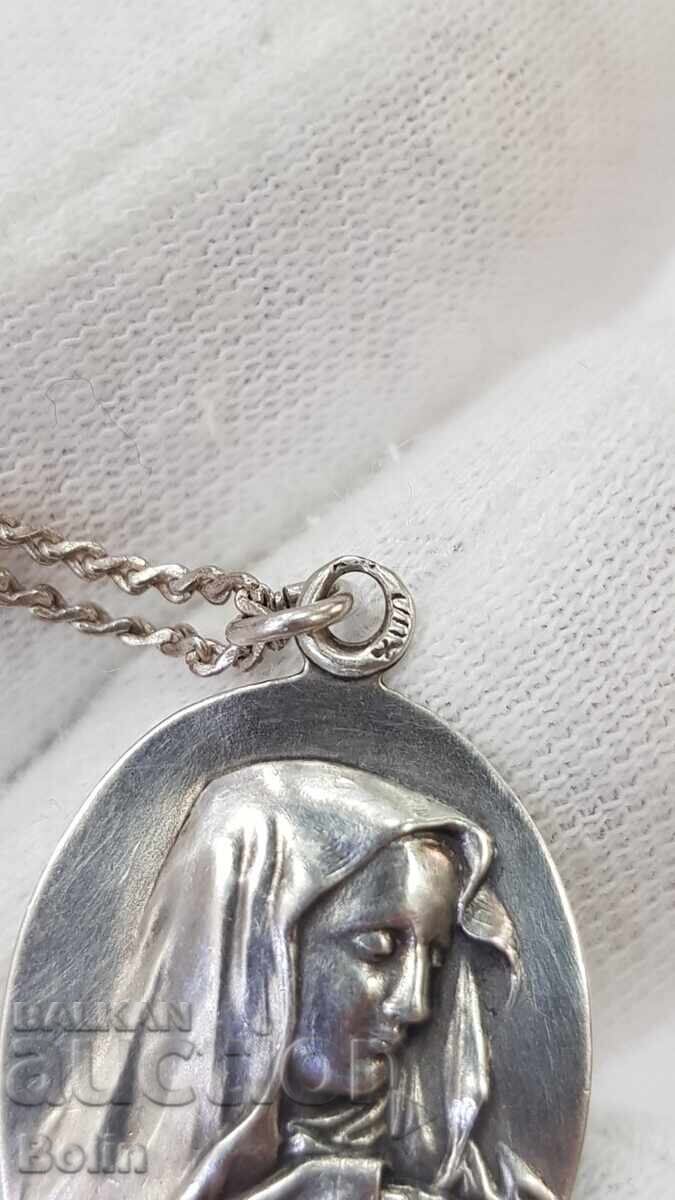 Beautiful silver pendant with the Virgin Mary, early 20th century - 6