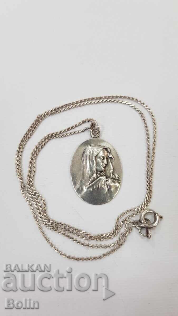 Beautiful silver pendant with the Virgin Mary, early 20th century - 7
