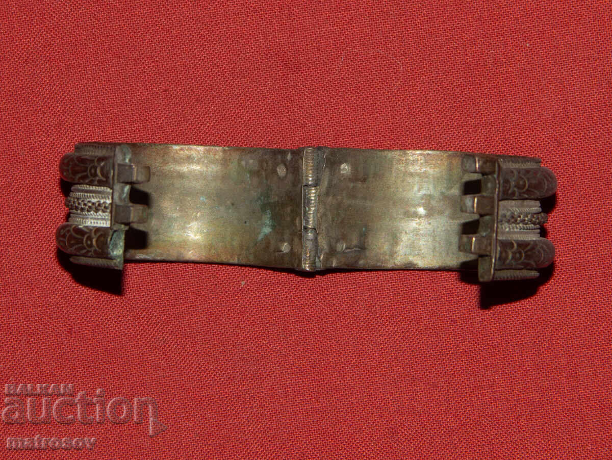 Стара традиционна сребърна гривна накит - 5