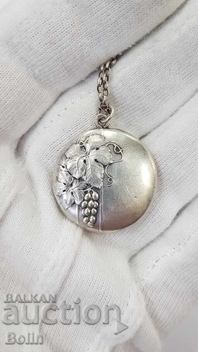 Medalion de argint rar ART-NOUVEAU - Europa 1870 - 1890 - 6