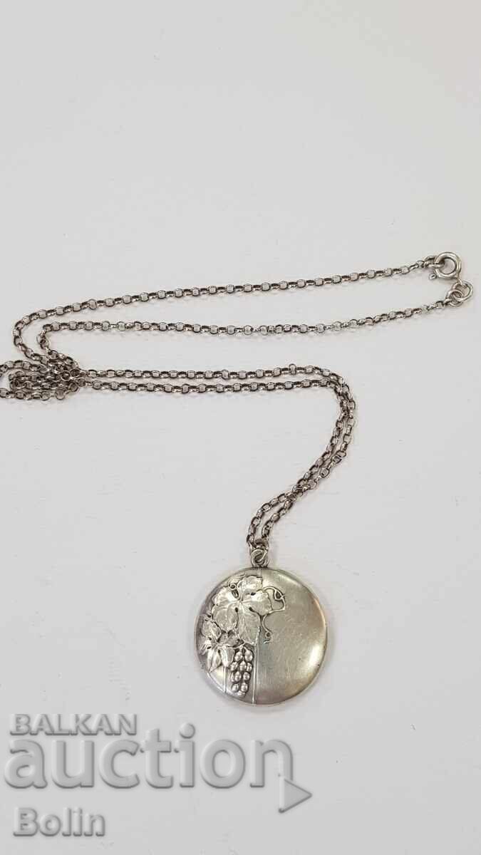 Medalion de argint rar ART-NOUVEAU - Europa 1870 - 1890 - 7