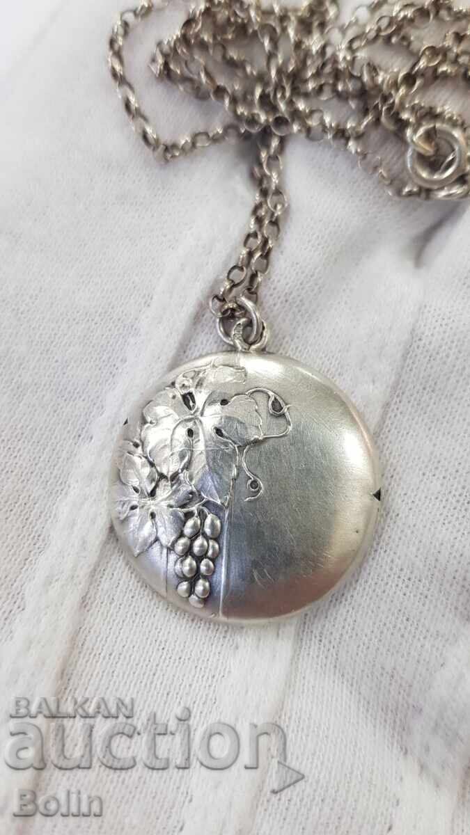 Medalion de argint rar ART-NOUVEAU - Europa 1870 - 1890