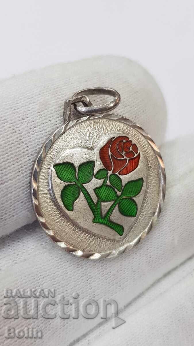 Συλλεκτικό ασημένιο μενταγιόν με σμάλτο - ασήμι 925 - Ευρώπη - 6