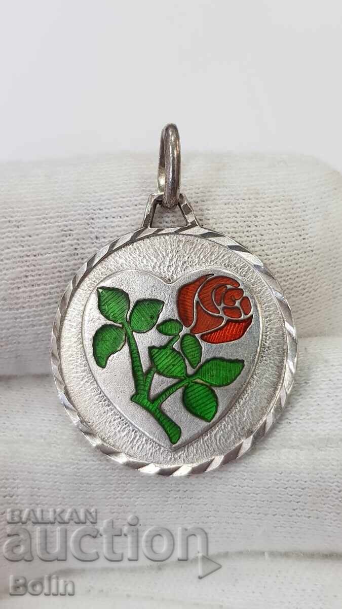 Συλλεκτικό ασημένιο μενταγιόν με σμάλτο - ασήμι 925 - Ευρώπη