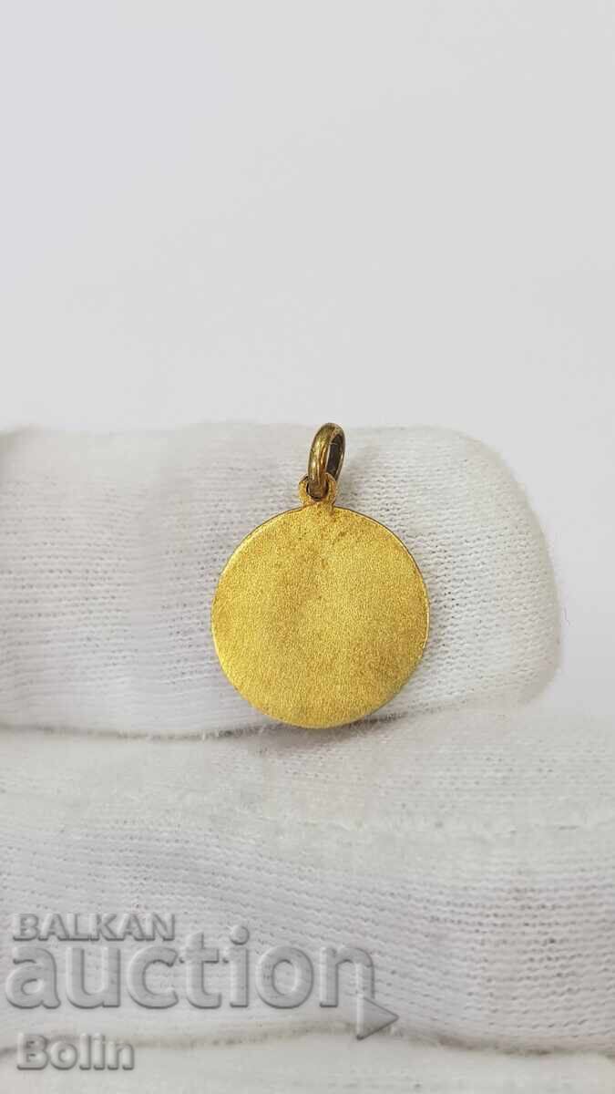 Delivery of Rare bronze, gold-plated pendant with a Cherub Angel, Europe