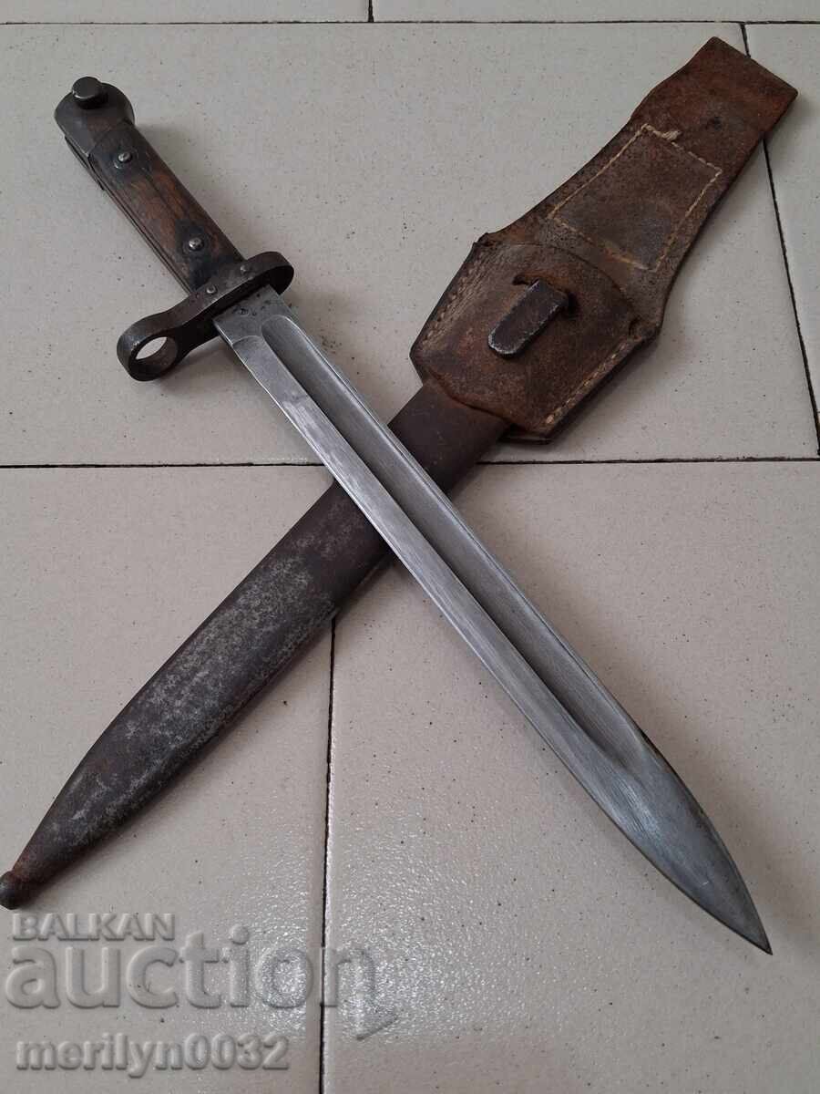 Austrian bayonet with scabbard, Loewe bayonet for M-95 rifle