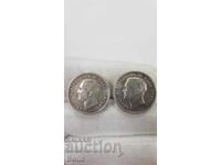 Butoni argint colecție cu monedă, monede sec. 19 - 20