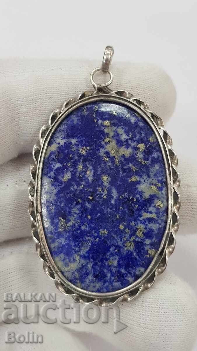 Δημοπρασία Συλλεκτικό ασημένιο μενταγιόν, λάπις λάζουλι - καμέο - 20ος αιώνας