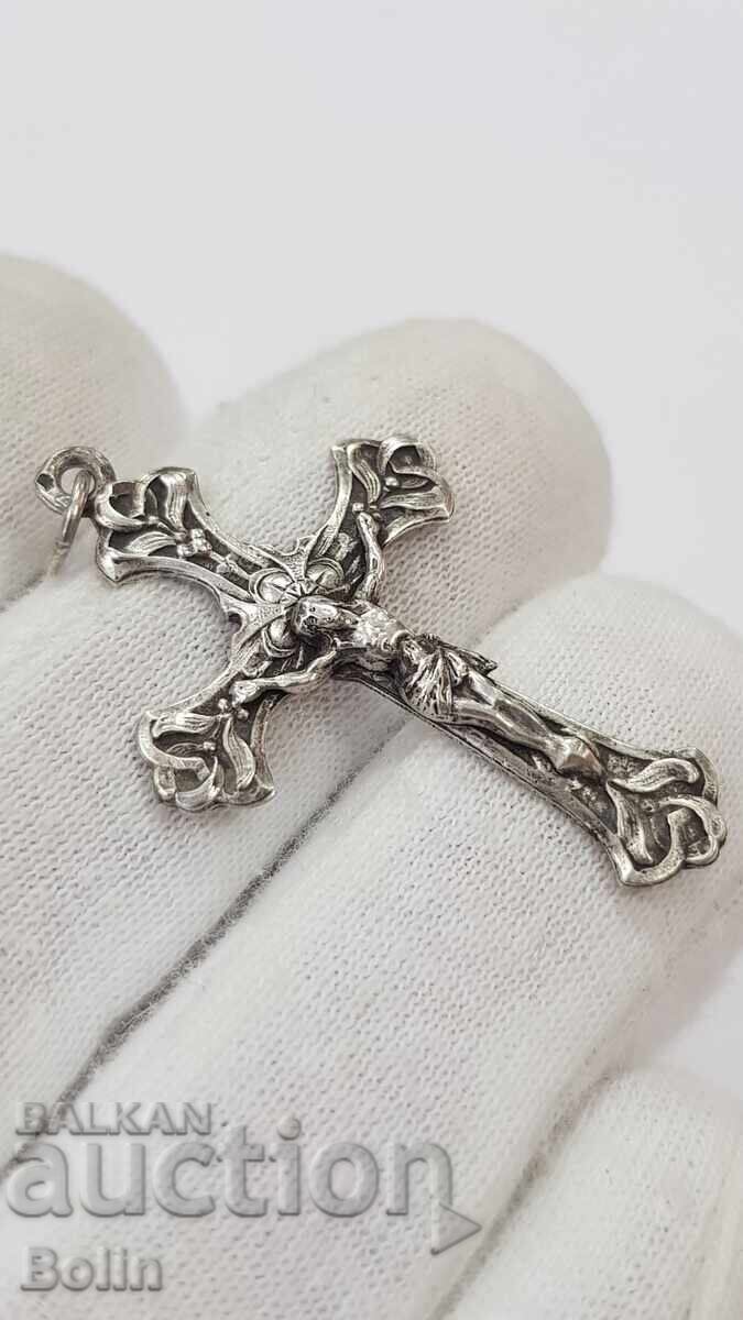 Cruce de argint de colecție ART-NOUVEAU cu Iisus Hristos, secolul al XIX-lea cu preț € 55.00 | 107.57 BGN