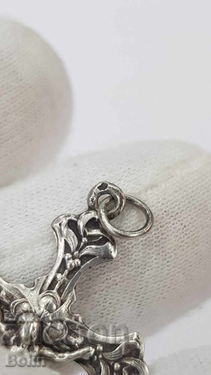 Licitație Cruce de argint de colecție ART-NOUVEAU cu Iisus Hristos, secolul al XIX-lea