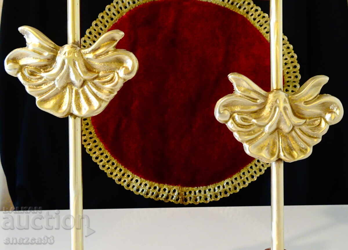 Bronze candlestick with baroque decoration, tall with price 69.00 BGN | € 35.28