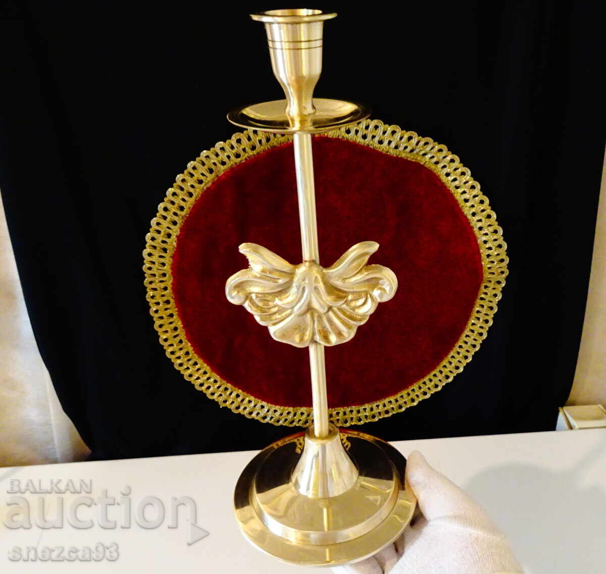 Delivery of Bronze candlestick with baroque decoration, tall