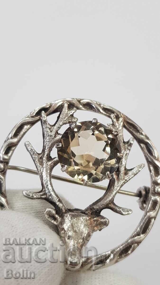 Delivery of Rare silver brooch with natural citrine - Scotland-England